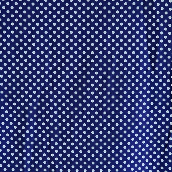 Chicos Size 2 Navy Blue & White Polka Dot Sleeveless Tank Top Stretchy Scoop Nec - Picture 2 of 7